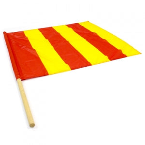 1392010: Flag Yellow-Red Striped 80 x 80 cm